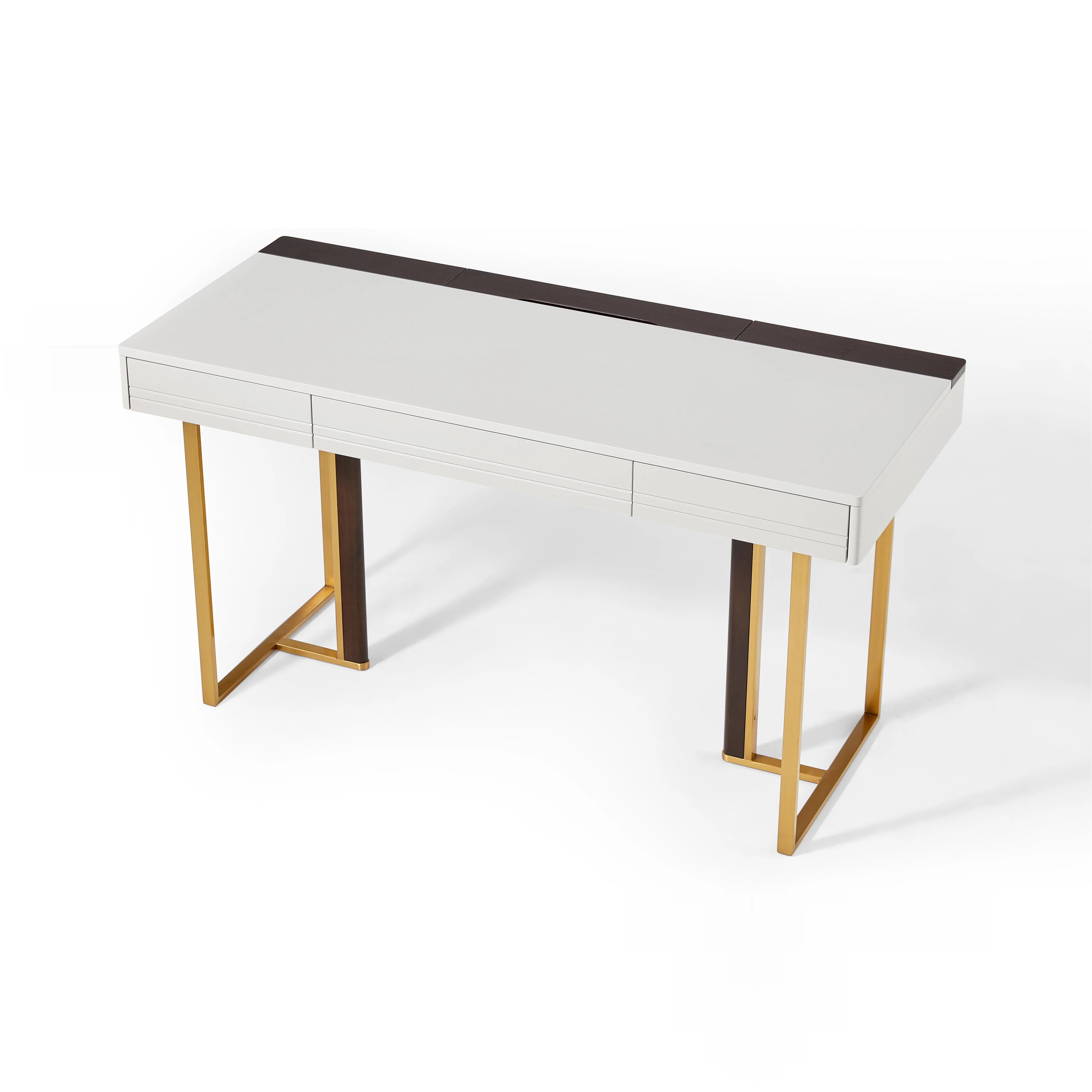 LINWOOD White Gold, Writing and Office Desk with Drawers