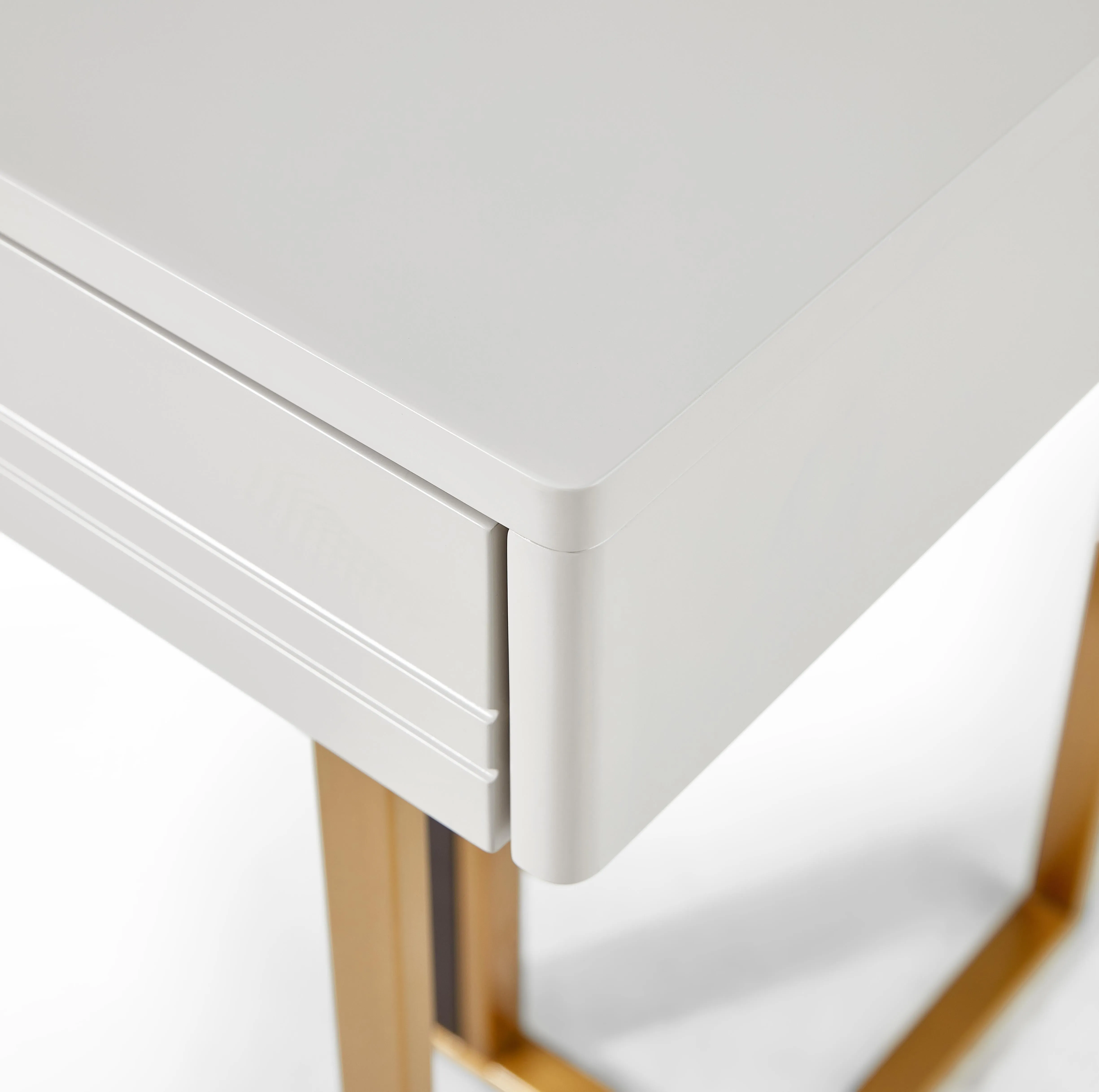 LINWOOD White Gold, Writing and Office Desk with Drawers