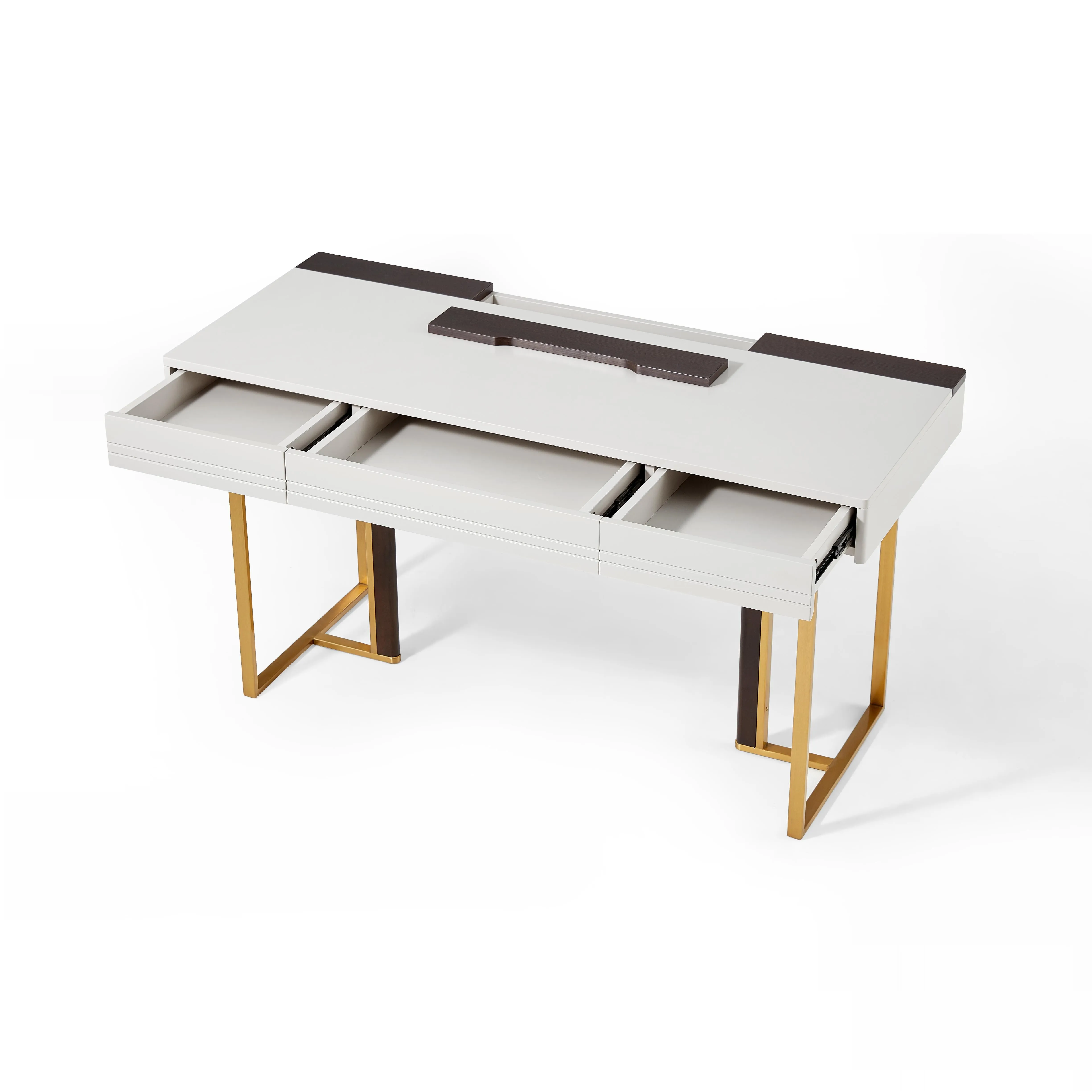 LINWOOD White Gold, Writing and Office Desk with Drawers