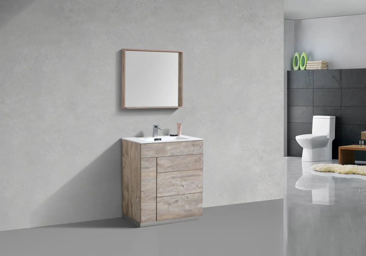 Milano 30" Nature Wood Modern Bathroom Vanity