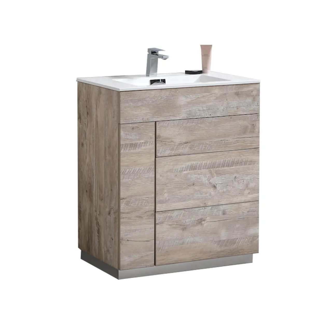 Milano 30" Nature Wood Modern Bathroom Vanity