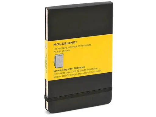 Moleskine Pocket Reporter Squared Notebook Black 9 Pcs Display