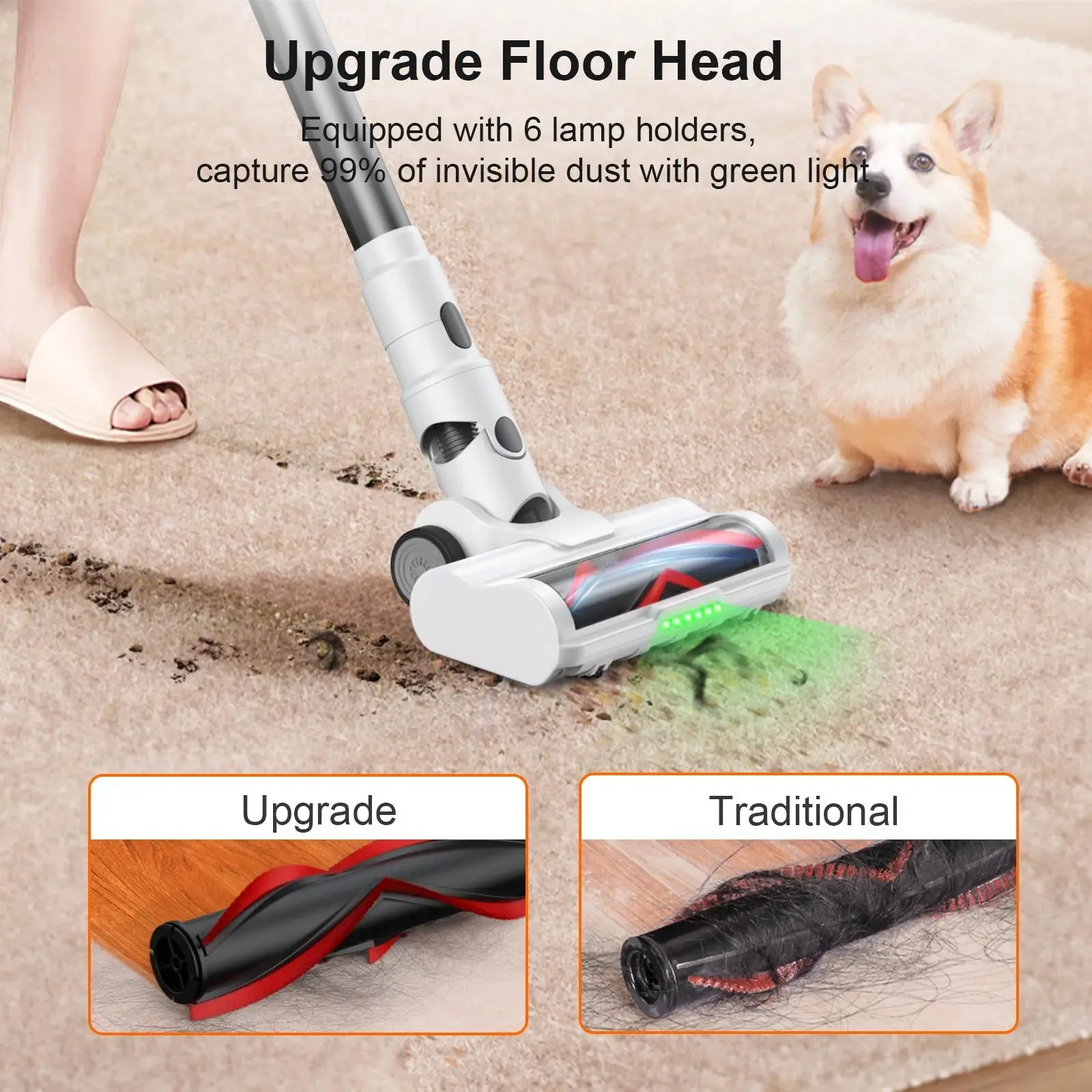 MOOSOO S5-MATE Cordless Stick Vacuum - Lightweight, High-Powered Cleaning for Carpets & Hard Floors