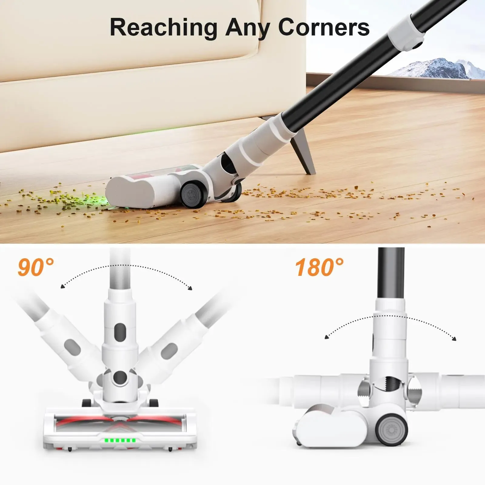 MOOSOO S5-MATE Cordless Stick Vacuum - Lightweight, High-Powered Cleaning for Carpets & Hard Floors