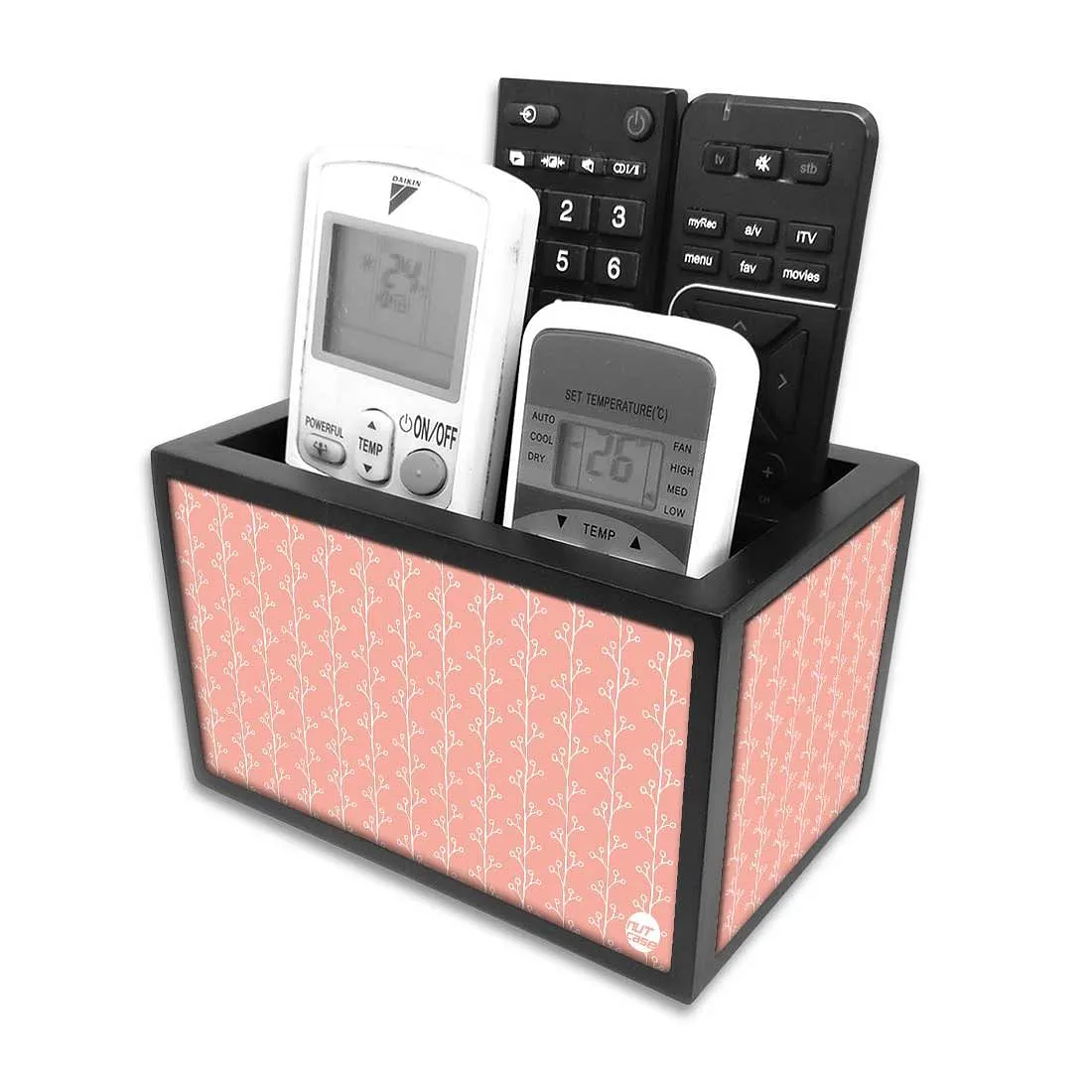 Organizer For TV AC Remotes - Soft Pink Branches