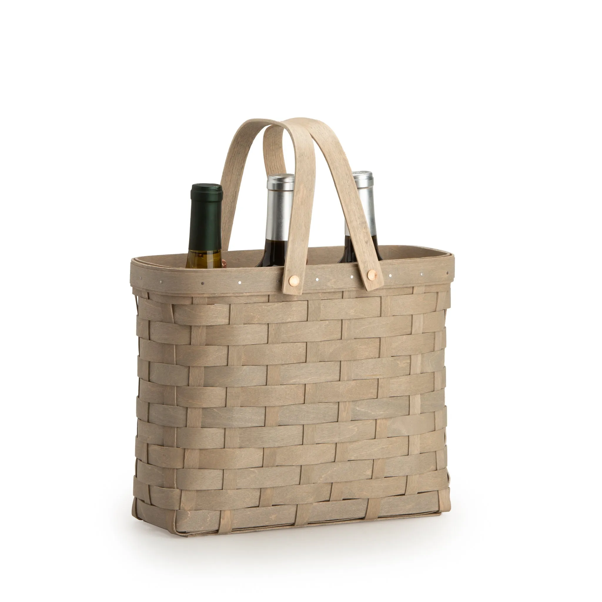 Pale Grey Wine Caddy Basket