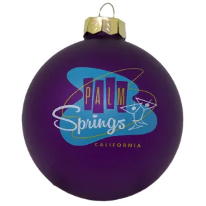 Palm Springs Martini Glass Ornaments - Matte Purple