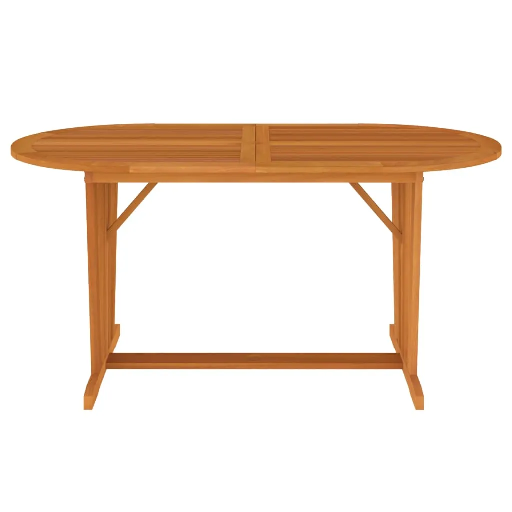 Patio Table 63"x33.5"x29.5" Solid Wood Eucalyptus