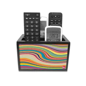 Remote Control Stand Holder Organizer For TV / AC Remotes -  Colorful Waves