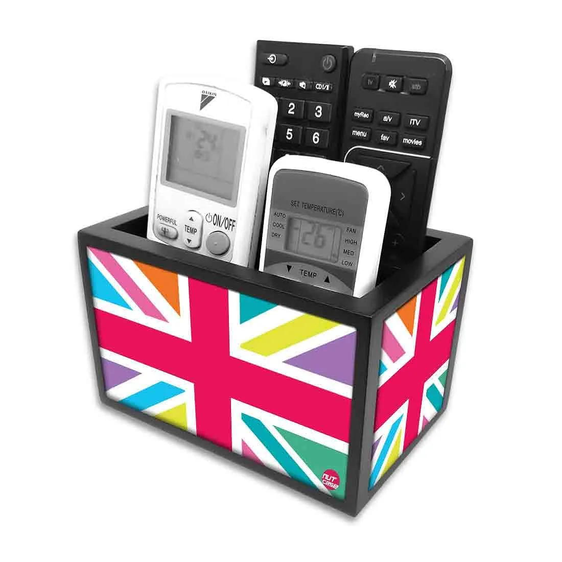 Remote Control Stand Holder Organizer For TV / AC Remotes -  Multicolor Flag