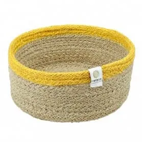 ReSpiin Small Shallow Natural & Yellow Basket