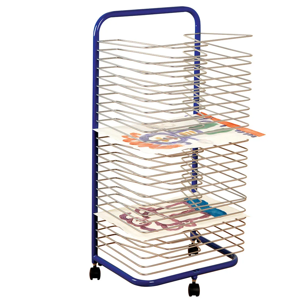 Rolling Art Drying Rack with 24 Wire Shelves