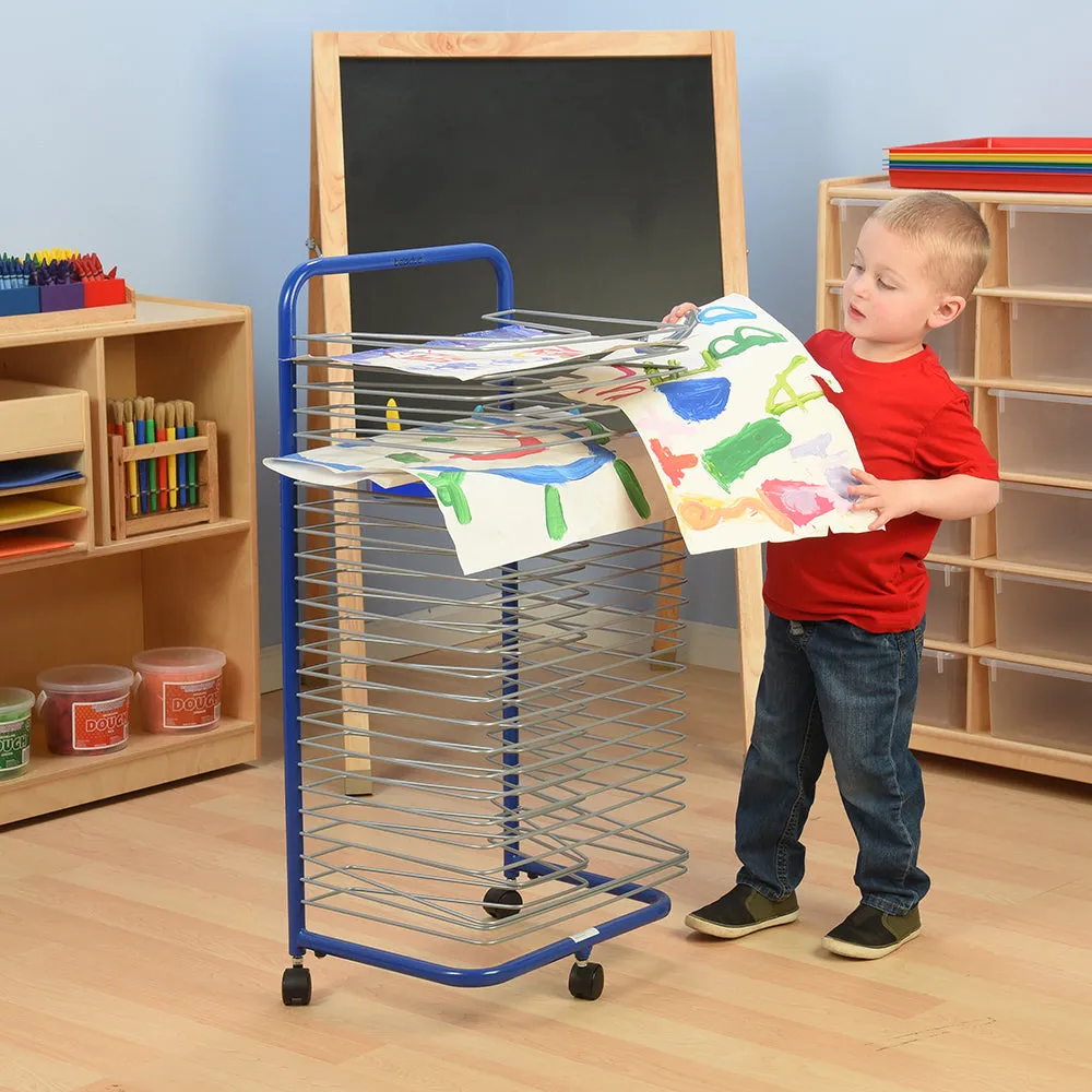 Rolling Art Drying Rack with 24 Wire Shelves