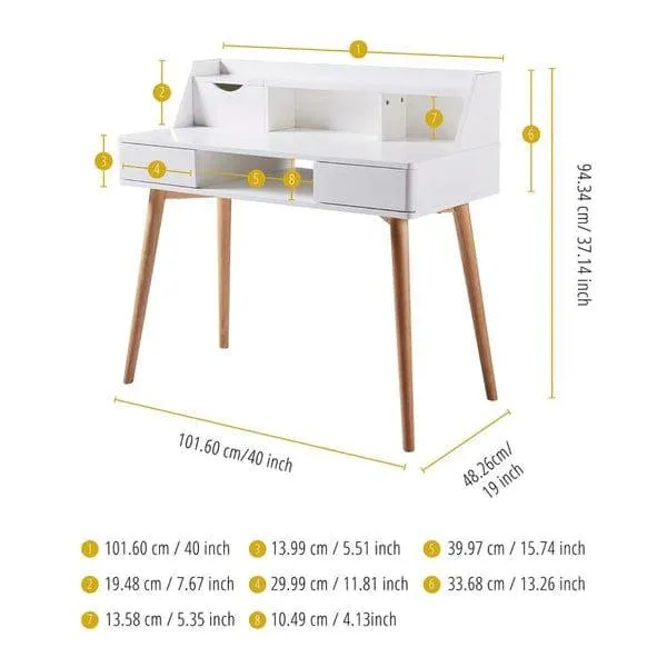 Rosa Study Table with Drawer Storage