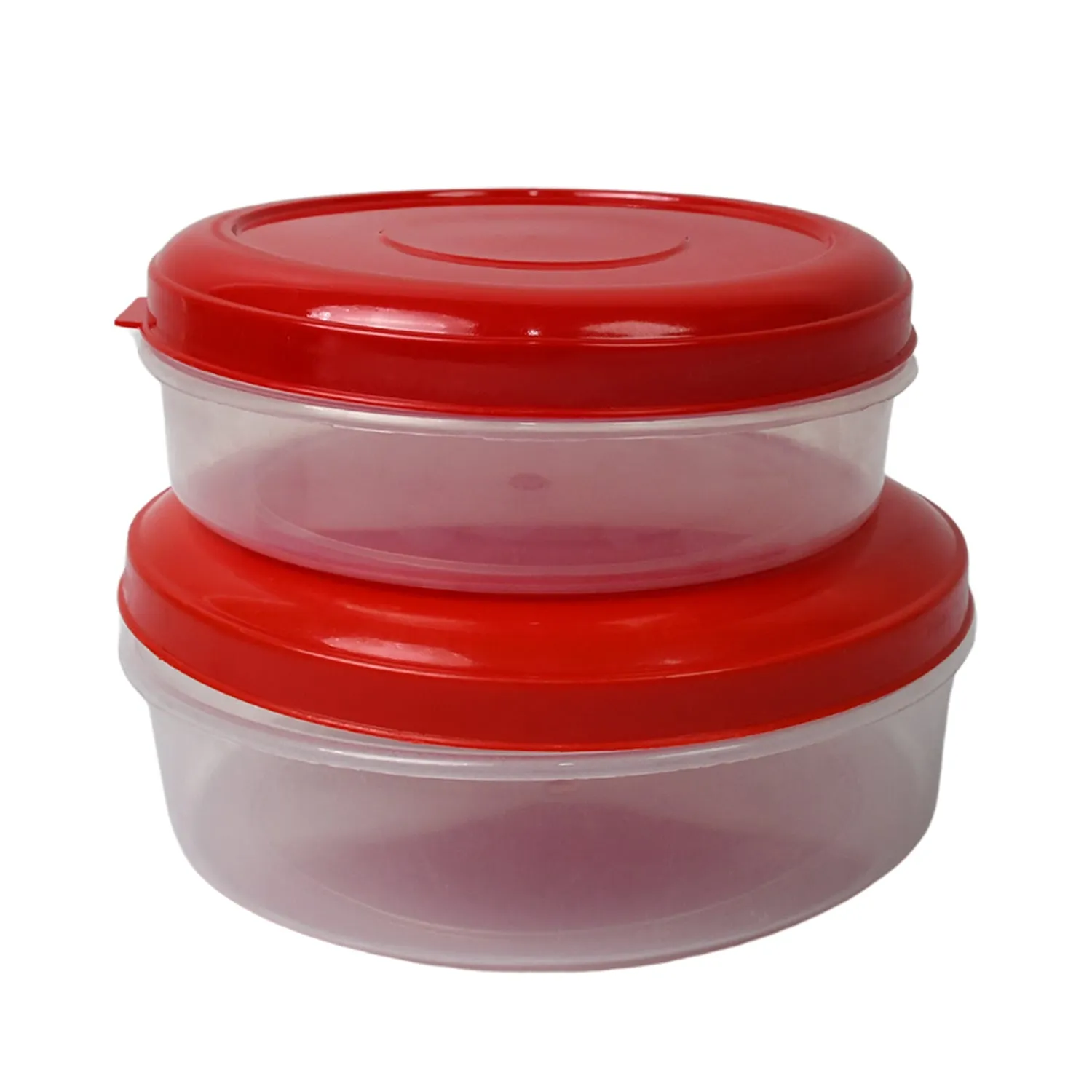 Round Plastic Big & Small Storage Container Box (PACK OF 2)