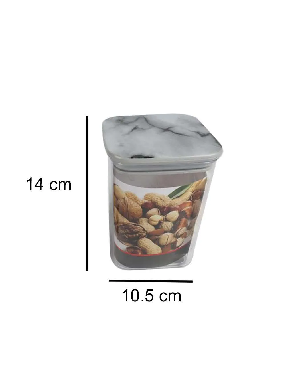 Sealed Jar, Grey, Plastic, 900 mL