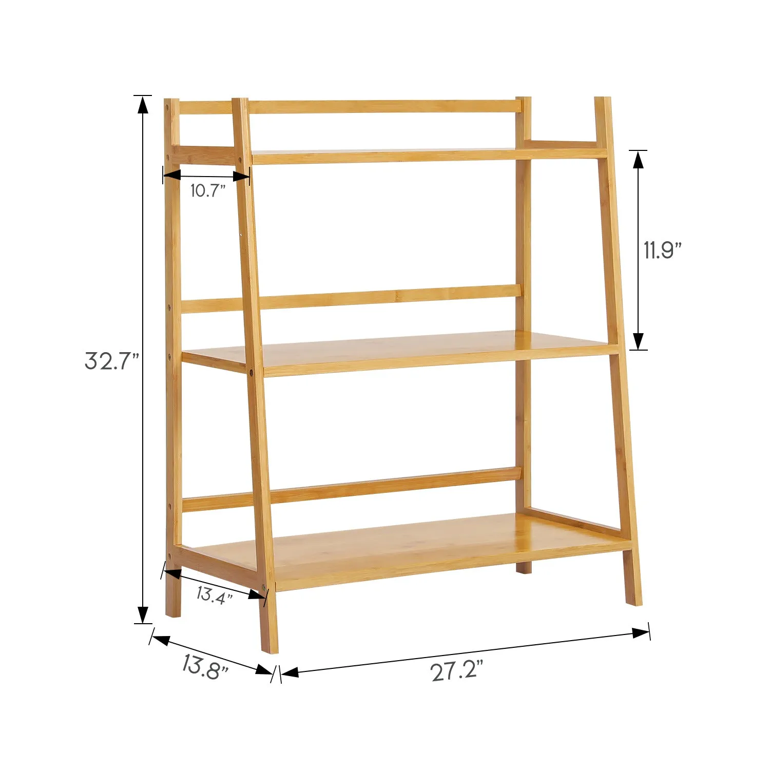 Simplified Trapezoid Multi-Functional Flower Plant Rack - 3 Tier - Natural