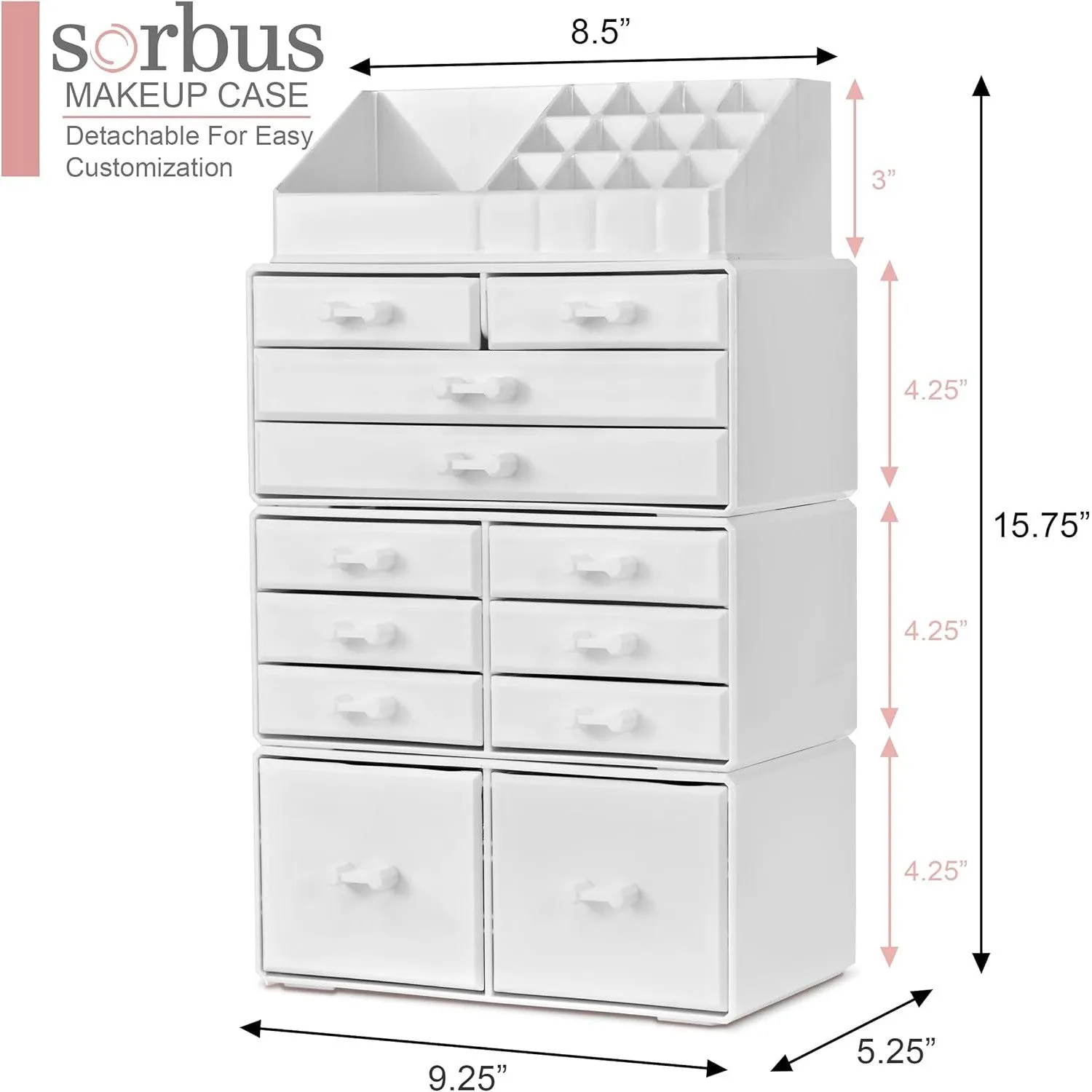 Stackable Makeup Organizer (12 Drawer)