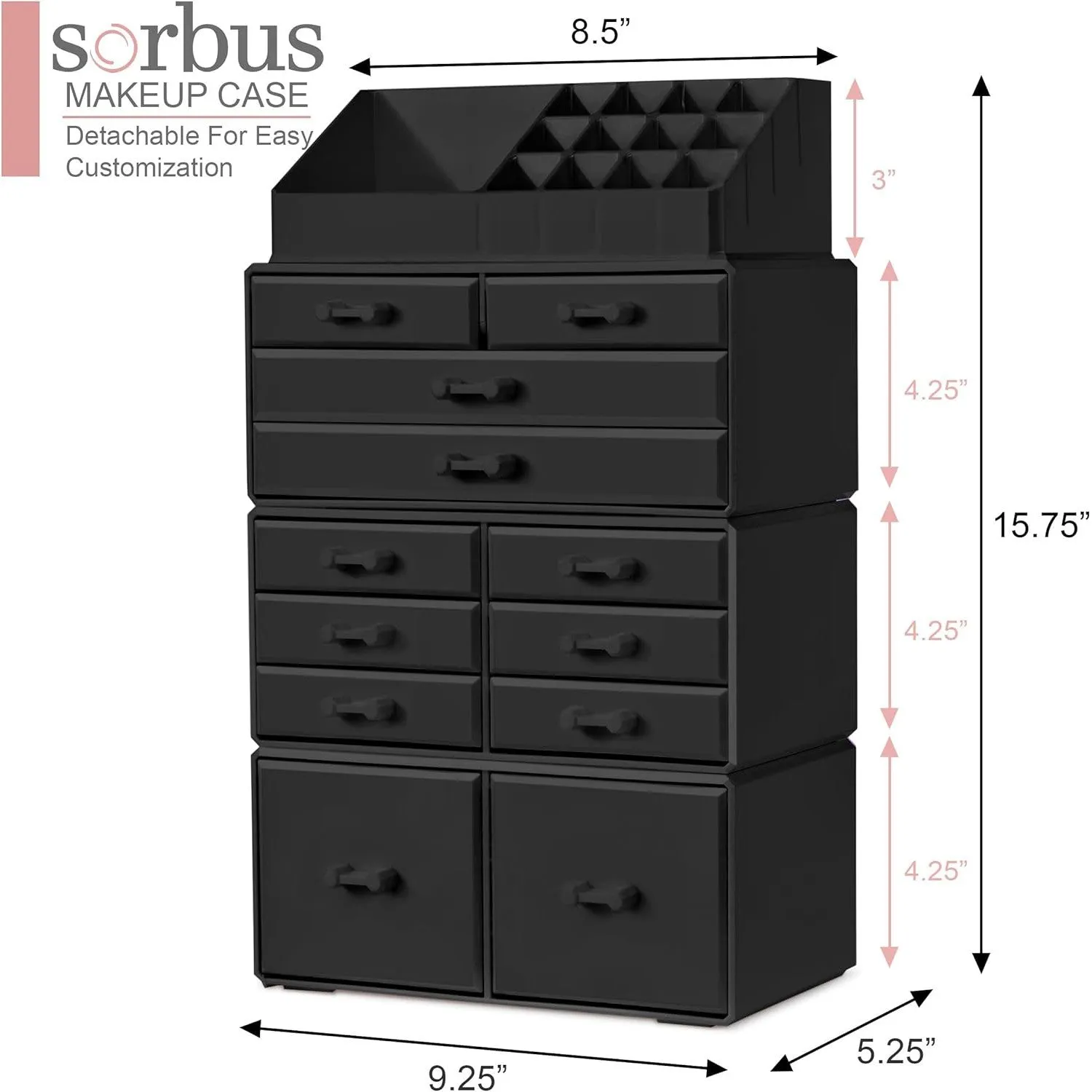 Stackable Makeup Organizer (12 Drawer)