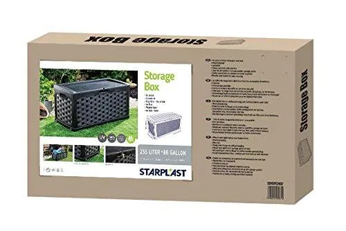 Starplast 49811 Deck Box, 71 Gallon, Black