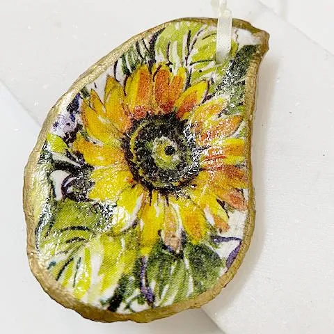 Sunflower Oyster Ornament