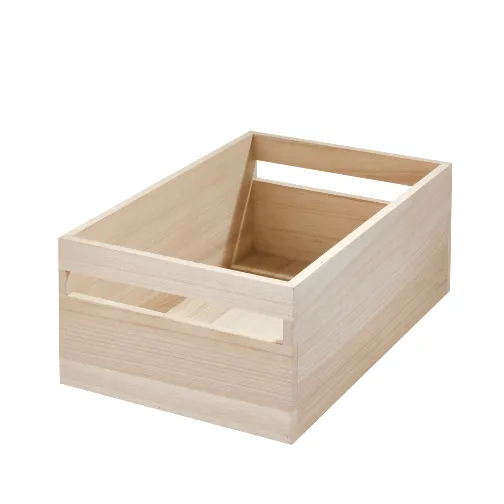 Wood Handled Bin 10 x 15 x 6.25" Natural